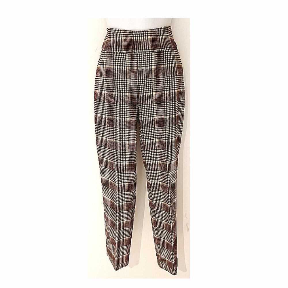 Plaid strech pants
